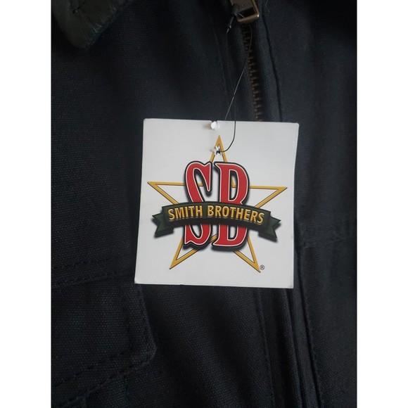 NWT Mens XXL Smith Bros Black Canvas W/Leather Concealed Carry Vest W/8 Pockets - Picture 2 of 11